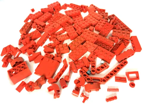 LEGO Red Bricks Parts Lot 120 Pieces Genuine Bulk