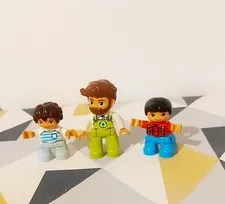 LEGO DUPLO Minifigures Lot 3 Figures Plastic 2+ Recycling Truck Driver & Boys