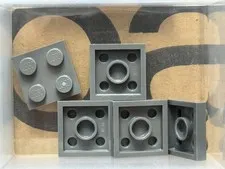 LEGO Parts - Dark Bluish Gray Plate 2 x 2 - No 3022 - QTY 5