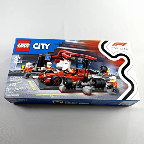 LEGO City F1 Pit Stop & Pit Crew with Ferrari Car 60443 322 pcs Age 6+