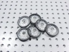 LEGO Lot of 6 Black Hard Rubber Tire Wheels Accessory Minifig BI
