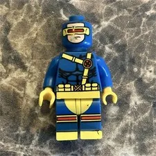 LEGO Cyclops X-Men Minifigure Blue Suit Yellow Belt Visor/Glasses