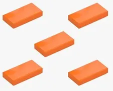 5 New LEGO Orange 1x2 Tile 3069 flat tile smooth finish floor trim flat 4188771