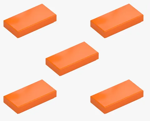 5 New LEGO Orange 1x2 Tile 3069 flat tile smooth finish floor trim flat 4188771