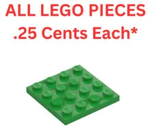LEGO Plate 4x4 Bright Green 3031 - Genuine LEGO Parts Pieces Bulk