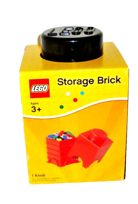 Lego Black 1 Knob Storage Brick 4001 by Room Copenhagen - 2014 New