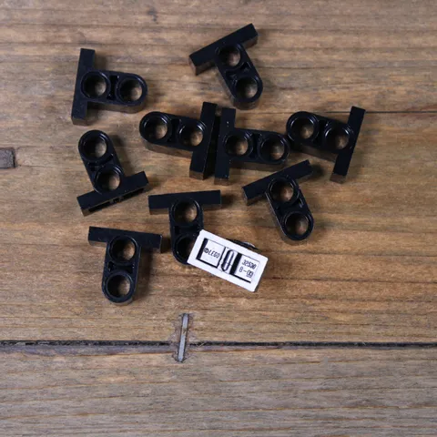 LEGO 32530 Black Technic Pin Connector Plate 1x2x 1 2/3 w/ 2 Holes on Top Qty 10