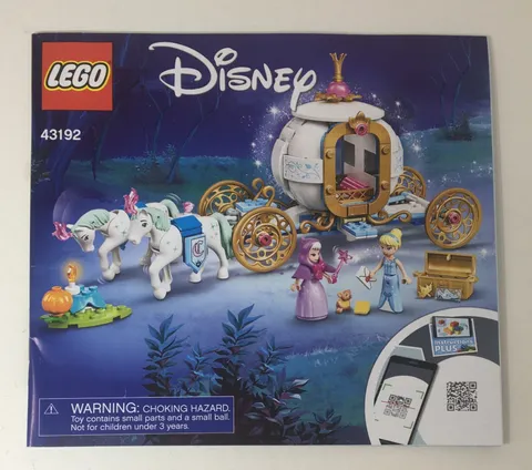 Lego 43192 Cinderella's Royal Carriage Instruction Manual Book Only - No Bricks