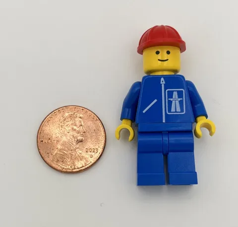 Lego CLASSIC TOWN Highway Construction Worker Minifig Red Helmet Jacket hgh005
