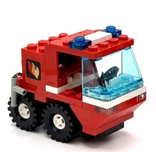 LEGO Vintage Red Town Fire Car, From Set 6385 (SOLD AS IS) inv.571