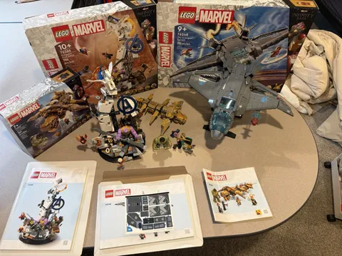 Lego Marvel Lot 100% Complete (includes Box, Instructions, And Extra Stickers)