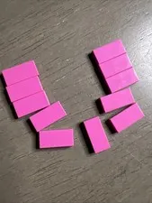 LEGO 3069 Dark Pink Tile 1 x 2- 11 Pieces