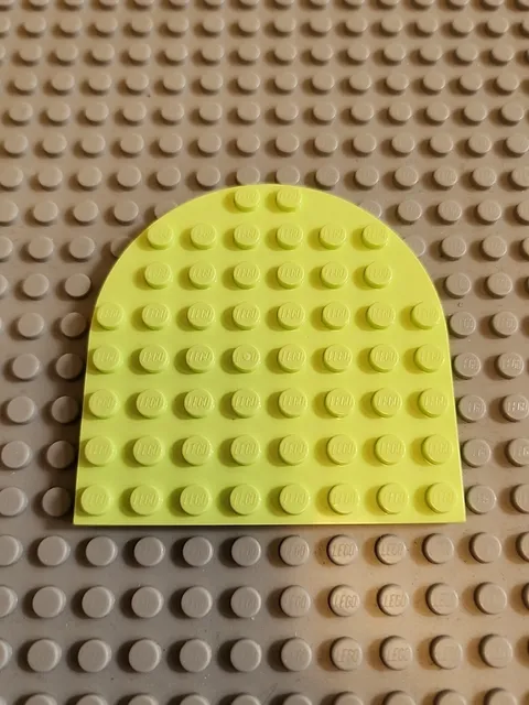 LEGO Rounded End Half Plate Yellowish Green 8x8 Part 41948