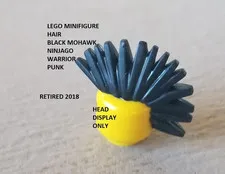 Lego Minifigure Hair Black Mohawk Ninjago Warrior Punk