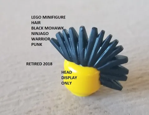 Lego Minifigure Hair Black Mohawk Ninjago Warrior Punk