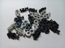 LEGO LOT OF 24 MODIFIED BRICK 1 X 2 X 2/3 STUDS ON SIDES #4595 BLACK GRAY