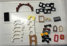 LEGO Arches Window & Door Frames Parts Bulk Lot, Multicolor Plastic