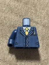LEGO - Minifig, Torso Suit Pinstripe Jacket and Gold Tie Pattern - Dark Blue