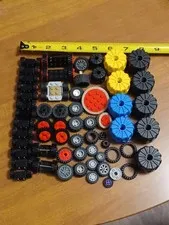 Junk Drawer Lego Lot Mixed Toy Tires Wheels & Parts Various Sizes