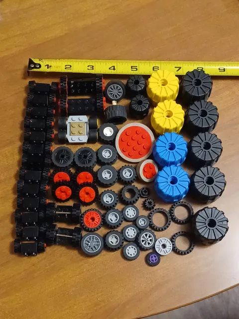 Junk Drawer Lego Lot Mixed Toy Tires Wheels & Parts Various Sizes