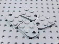LEGO Lot of 4 Light Bluish Gray 2x3 Plates w/ Hole BR