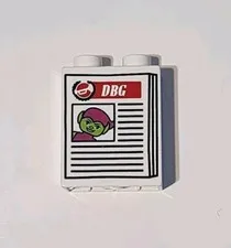 Lego Duplo White 1x2x2 Spiderman Newspaper DBG Green Goblin Pattern Piece Part