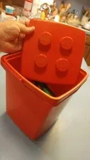 Old Vintage 1987 Lego Building Construction Blocks in Carrying Storage Bucket