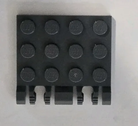 LEGO Parts 44570 (1pc) Hinge Plate 3x4 Locking Dual 2 Finger 9 Teeth Dark Gray
