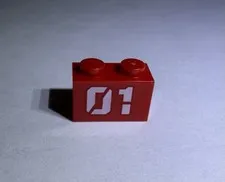 Lego Bright Red 1x2 Brick 01 Fire Fighter New City 114
