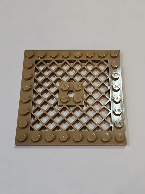 LEGO 8x8 Grille Plate Dark Tan Modified Center Hole 4151b 4151