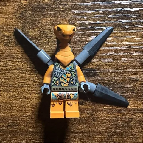 LEGO Minifigure Orange Snake w/ Back Spikes & Black Wing/Back Accessories
