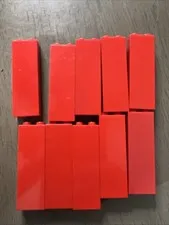 LEGO 2454 Red Brick 1 x 2 x 5 - 10 Pieces