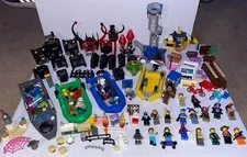 LEGO Bulk Lot, 23 minifigs, Nexo Knight, Jurassic Park, Boats, Weapons, & MORE!