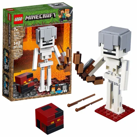 LEGO Minecraft Skeleton BigFig with Magma Cube 21150 Complete Set 142pcs