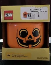Lego Pumpkin Storage Head - Orange/Small - Stackable - Halloween Limited Edition