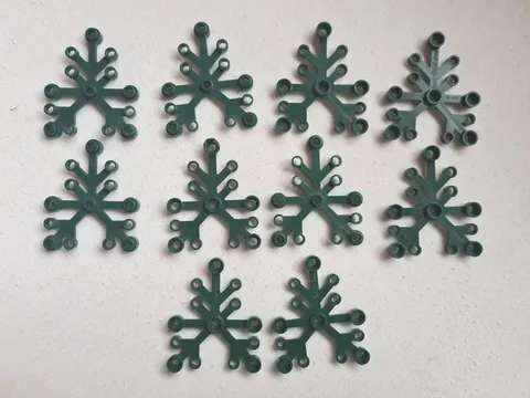 LEGO 2417 Leaves, Plants, 6X5 Green 10 Pieces
