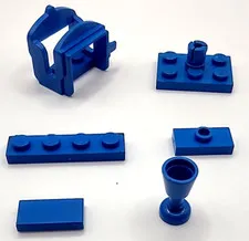 Lego Knights Saddle Blue Plymobile Cup Brick Plate Center Post Flat Smooth 6 Pcs