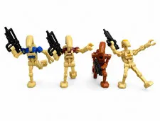LEGO Star Wars Custom Articulated Battle Droid Minifigure Lot of 4 Elite pack.