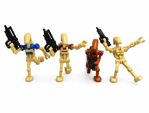 LEGO Star Wars Custom Articulated Battle Droid Minifigure Lot of 4 Elite pack.