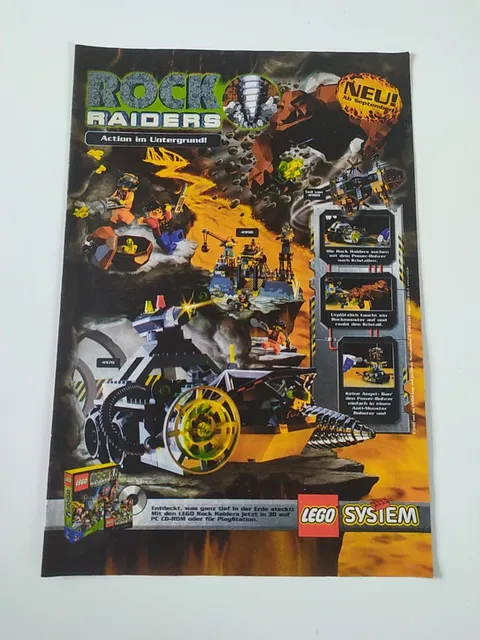 Rare Advertising Flyer Promo Sheet Lego System Rock Raiders Ps1 PC 4990 4970 4980
