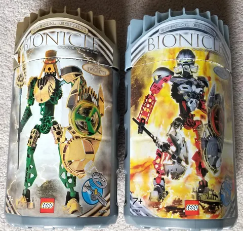 LEGO Bionicle Toa Hagah Complete Set Cans Iruini Norik 8762 8763 Special Edition