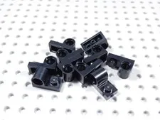 LEGO Lot of 10 Black 1x2 Plates w/ Pin Hole on Top BF
