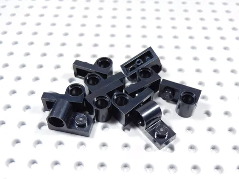 LEGO Lot of 10 Black 1x2 Plates w/ Pin Hole on Top BF