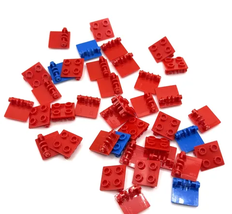 LEGO Lot of Red and Blue 2 x 2 Top Plate Thin inv.611