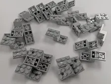 Lego x25 New Light Bluish Gray Bracket 5 x 2 x 1 1/3 2 Holes and Bottom  # 11215