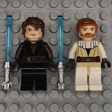 Lego Star Wars Minifigures SW0317 Anakin Skywalker SW0197 Obi-Wan Kenobi