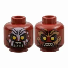 LEGO Minifigure, Head Dual Sided Alien Orc with Yellow Eyes