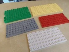Lot of 5 Lego Duplo Base Plates in various sizes