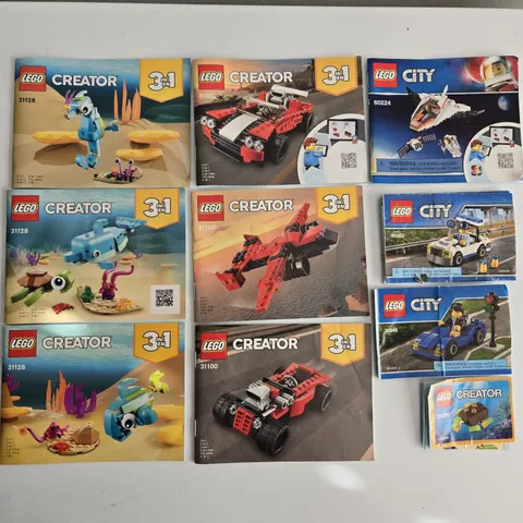 Lot Of 10 LEGO CREATOR INSTRUCTION MANUALS ONLY #60224 #31100 #31128 #30352