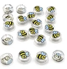 Lego 20 New Trans-Clear Tiles Flat Smooth Round 1 x 1 w/ Black and Yellow Bees